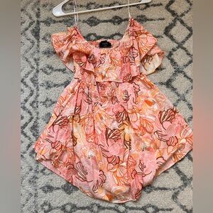 Vici Pink and Orange Floral Romper